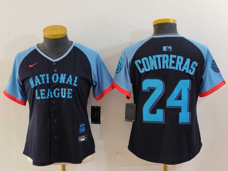 Womens Milwaukee Brewers #24 William Contreras Navy 2024 All Star Limited Stitched Jersey->2024 mlb all-star->MLB Jersey